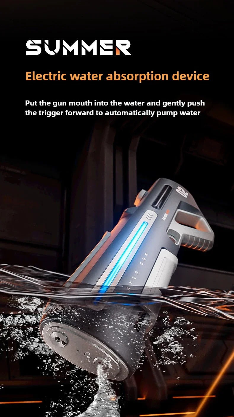Strong Water Gun Toy Set With Lighting Manual Pull Absorb Water Absorption Water Pistol Spray Blaster Pool Toys for Kids Adult