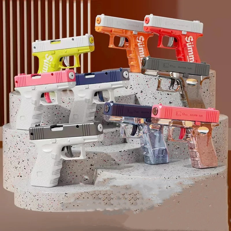 Strong Water Gun Toy Set With Lighting Manual Pull Absorb Water Absorption Water Pistol Spray Blaster Pool Toys for Kids Adult