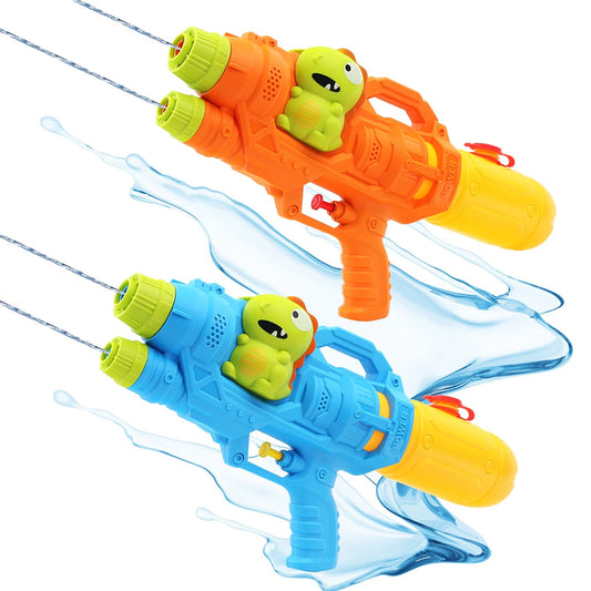 Children's Water Gun Toy Splashing Festival Large Double Nozzle Dinosaur Outdoor Water Play Fighting Press Water Gun