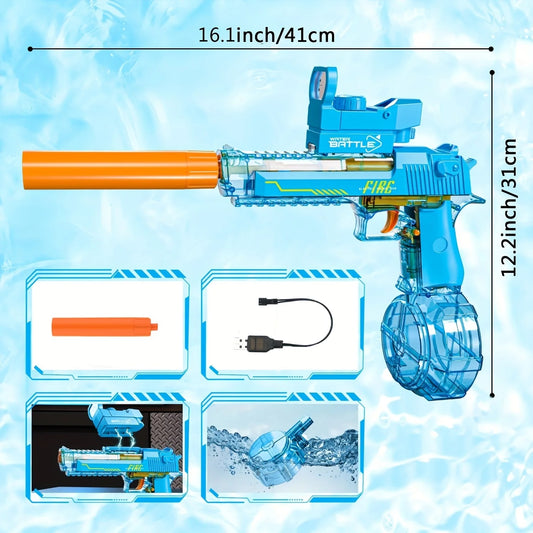 Electric Water Gun - Automatic & Manual Dual Modes - Rechargeable with Large Capacity for Summer Outdoor Pool Fun