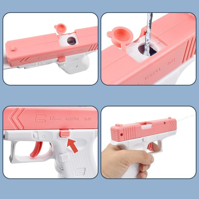 Strong Water Gun Toy Set With Lighting Manual Pull Absorb Water Absorption Water Pistol Spray Blaster Pool Toys for Kids Adult
